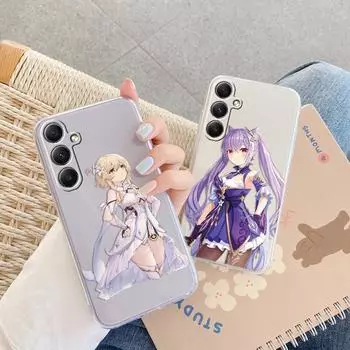 Мягкий прозрачный силиконовый чехол с рисунком из мультфильма для Samsung A55 M35 S24 Xiaomi Redmi Note 13 Poco C65 iPhone Camera Противоударный защитный чехол Samsung Galaxy A11