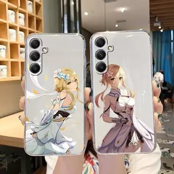 Мягкий прозрачный силиконовый чехол с рисунком из мультфильма для Samsung A55 M35 S24 Xiaomi Redmi Note 13 Poco C65 iPhone Camera Противоударный защитный чехол Samsung Galaxy A11