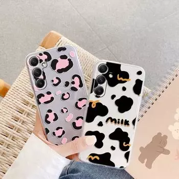 Мягкий прозрачный силиконовый чехол с рисунком панды леопарда для Samsung A55 M35 S24 Xiaomi Redmi Note 13 Poco C65 iPhone Camera противоударный защитный чехол iPhone 12 Pro Max