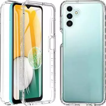 Мягкий прозрачный защитный чехол для экрана из ПЭТ + ПК с защитой от падения на 360 градусов, чехол для телефона для XIAOMI 13T 12T 12 13 Lite Redmi 13C 12 12C POCO C65 X5 Note 12 Pro Xiaomi POCO C65 белый