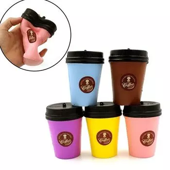 Мягкий PU имитация чашки кофе медленно отскакивающие игрушки ремешок для мобильного телефона брелок Jumbo Squishy хлеб стресс