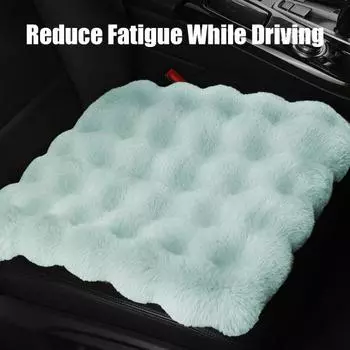 Мягкий пушистый чехол для сиденья автомобиля, комплект плюшевых подушек, теплая нескользящая передняя и задняя часть 3pcs светло-серый