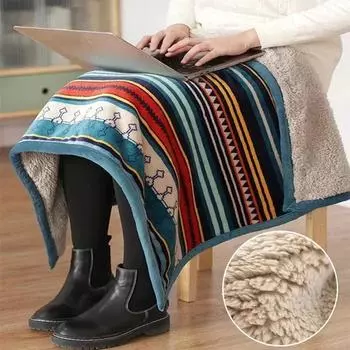 Мягкий пушистый фланелевый плед в стиле богемы, этнический, теплый ворсовый плед до колена, зимнее коралловое флисовое термобелье, маленькое толстое одеяло 70x100cm