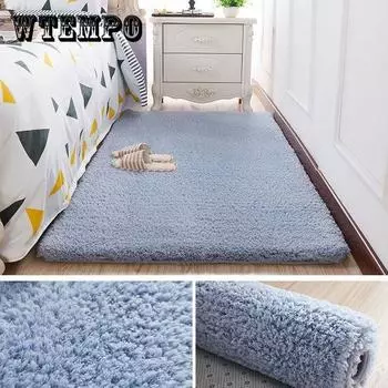 Мягкий пушистый ковер, розовый, желтый, белый, разноцветный ковер, украшение для спальни, большой плюшевый ковер для девочек, коврик для гостиной, лохматый 50*160