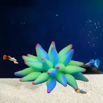 Мягкий пузырьковый коралловый имитация Мягкий аквариумный коралл, реалистичный светящийся морской анемон, декор для аквариума оранжевый/красный