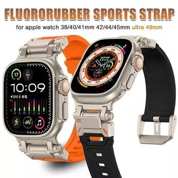 Мягкий ремешок для Apple Watch Ultra 2 1, ремешок 49 мм, 45 мм, 44 мм, 42 мм, роскошный резиновый браслет для iWatch Series 9, 8, 7, 6 SE 5, аксессуары 42mm