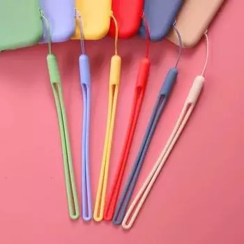 Мягкий ремешок из жидкого силикона для iPhone 16 Pro 15 14 13 12 11 Samsung S24 S23 Ultra A55 A54 A34 A35 A14 Xiaomi 13T Poco F6 X6 Note 13 12 11 10 Lanyard чёрный