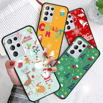 Мягкий рождественский чехол с Санта-Клаусом и снеговиком из ТПУ, силиконовый чехол Redmi 10