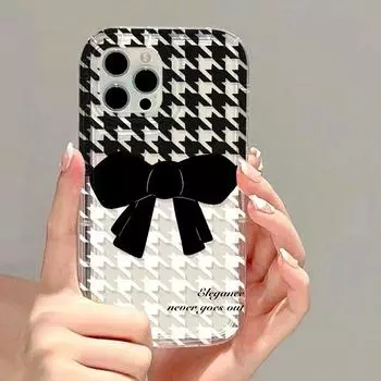 Мягкий розовый чехол для телефона с бантом для iPhone 11, чехол для iPhone 12 13 14 15 Pro Max XS XR X 7 8 Plus SE 2020, противоударный чехол-бампер с бантом For iPhone SE 2020