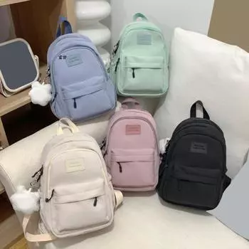 Мягкий рюкзак для девочек, легкий цветной рюкзак для девочек и студентов, повседневная школьная сумка для книг чёрный