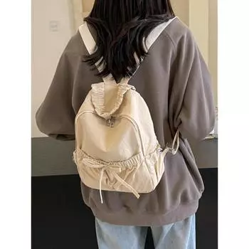 Мягкий рюкзак для отдыха для девочек, новинка 2024 года, модный небольшой рюкзак для путешествий и покупок для студентов, легкая дорожная сумка