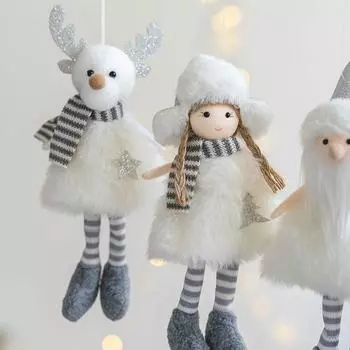 Мягкий Санта-Клаус Снеговик Лось Подвеска Мультфильм Рождественская елка Подвеска Домашний Рождественский Декор Santa Claus