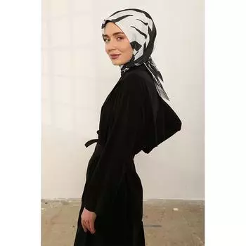 Мягкий шарф ShantuQ с рисунком под зебру, черный/серый