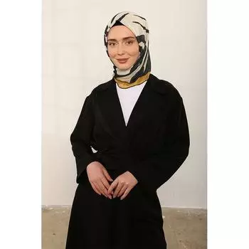 Мягкий шарф ShantuQ с рисунком зебры, черный/горчичный