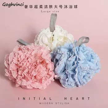 Мягкий шарик для ванны Аксессуары для ванной комнаты Ежедневный уход за кожей Пенящийся скраб для тела Подвесная губка для душа Чистящие средства Бытовая техника белый