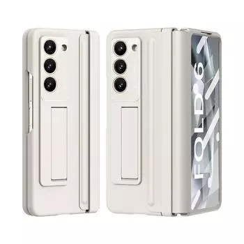 Мягкий шарнир для Samsung Galaxy Z Fold 6 4 5, чехол из искусственной кожи, держатель для ручек, подставка, защитная пленка, чехол Samsung Z Fold 6&Case & Screen Protector