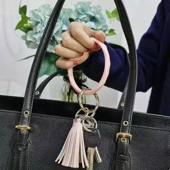 Мягкий силиконовый брелок креативный круглый браслет брелок модный круглый браслет брелок пара чёрный