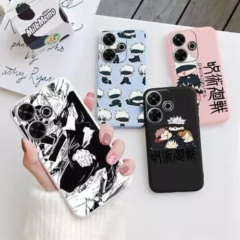Мягкий силиконовый чехол Anime Jujutsu Kaisen для Xiaomi Redmi Note 13 Pro 13C Samsung A35 A55 M35 M34 iPhone Huawei Honor Camera Защитный противоударный чехол Samsung Galaxy S20 синий