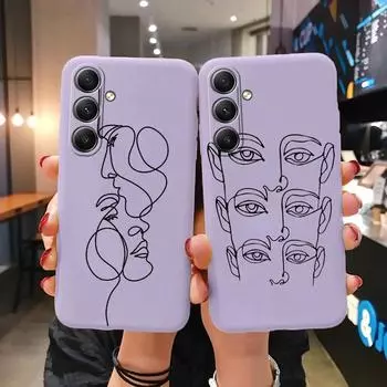 Мягкий силиконовый чехол Artistic Line для Xiaomi Redmi Note 13 Pro 13C14 Samsung A35 A55 M35 S24 Huawei Honor 200 iPhone Camera Защитный противоударный чехол Samsung Galaxy S20