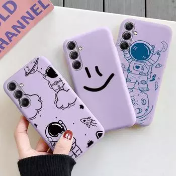 Мягкий силиконовый чехол Astronaut Lines для Xiaomi Redmi Note 13 Pro 13C 14T Poco C65 Samsung A55 M35 S24 Huawei Honor 200 iPhone Realme противоударный чехол Samsung Galaxy A12