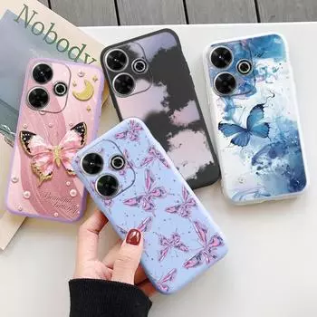 Мягкий силиконовый чехол-бабочка для Samsung A55 M35 S24 Redmi Note 13 Pro 13C 14 Xiaomi Poco C65 iPhone Huawei Honor 200 Realme Camera Противоударный чехол Samsung Galaxy S9 Plus фиолетовый