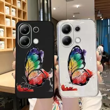Мягкий силиконовый чехол-бабочка для Samsung A55 A35 A34 M35 S24 Xiaomi Redmi Note 13 Pro 13C 14 Poco C65 iPhone Huawei Honor 200 Realme противоударный чехол Samsung Galaxy S9 Plus