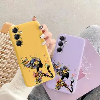 Мягкий силиконовый чехол Butterfly Girls для Samsung Galaxy A55 A35 A34 A54 A15 A32 S23 S24 FE S25 Plus M35 M34, противоударный чехол-бампер для телефона с защитой от царапин Samsung Galaxy S9 Plus чёрный