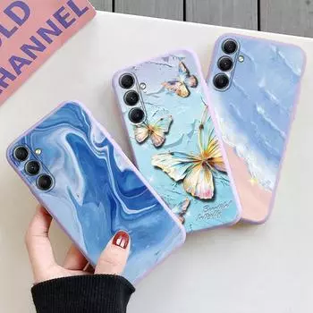 Мягкий силиконовый чехол Butterfly MarbleSoft для Xiaomi Redmi Note 13 Pro 13C 14T Poco C65 Samsung A55 M35 S24 Huawei Honor 200 iPhone Realme противоударный чехол Samsung Galaxy A12