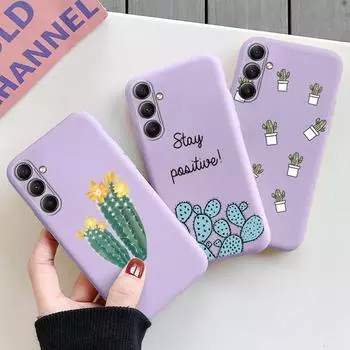 Мягкий силиконовый чехол Cactus для Xiaomi Redmi Note 13 Pro 13C Poco M6 Samsung A35 A55 M35 S24 Huawei Honor 200 iPhone Camera Защитный противоударный чехол Samsung Galaxy S20