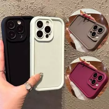 Мягкий силиконовый чехол Candy Liquid для Samsung S25 S23 S24 Ultra S22 Plus A34 Xiaomi 14T Redmi Note 13 12 Pro Huawei Infinix Tecno Противоударный чехол Samsung A01 чёрный