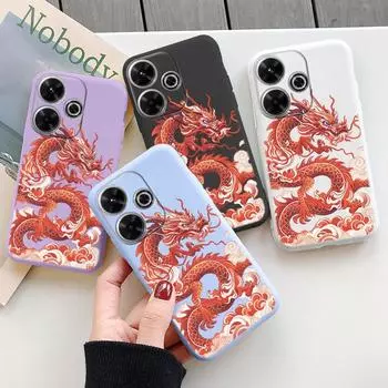 Мягкий силиконовый чехол Chinese Loong для Redmi Note 13 Pro 14 Xiaomi Poco C65 Samsung A55 A35 M35 iPhone Huawei Honor 200 Realme Camera противоударный чехол Samsung Galaxy S9 Plus фиолетовый