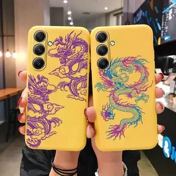 Мягкий силиконовый чехол Chinese Loong для Xiaomi Redmi Note 13 Pro Poco C65 Samsung A35 A55 A34 Huawei Honor 200 Realme Camera Защитный противоударный чехол Samsung Galaxy S21 5G