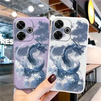 Мягкий силиконовый чехол Chinese Loong для Xiaomi Redmi Note 13 Pro 13C 14T Poco C65 Samsung A55 M35 S24 Huawei Honor 200 iPhone 15 Realme противоударный чехол Samsung Galaxy S9 Plus фиолетовый