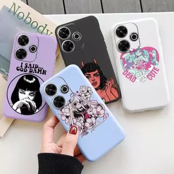 Мягкий силиконовый чехол Cool Girls для iPhone Xiaomi Redmi Note 13 14C 15 Samsung A55 A35 M35 S24 FE S25 Huawei Honor Camera Защитный противоударный чехол Samsung Galaxy S9 Plus синий