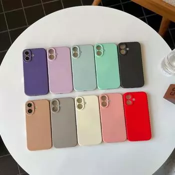 Мягкий силиконовый чехол цвета конфет для iPhone 16 Pro Max 15 Pro 14 Plus 13 12 11 матовый противоударный защитный чехол для объектива тонкий чехол для телефона iPhone 16 серый