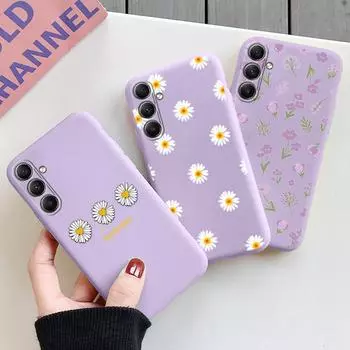 Мягкий силиконовый чехол Daisy для Xiaomi Redmi Note 13 Pro 13C Poco C65 Samsung A35 A34 A55 M35 Huawei Honor 200 iPhone Camera Защитный противоударный чехол Samsung Galaxy S20