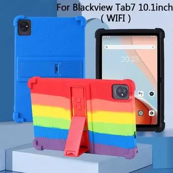 Мягкий силиконовый чехол для Blackview Tab 7 WiFi Чехол Детская безопасность 10,1-дюймовый планшетный ПК Подставка Funda с 4 противоударными подушками безопасности Защитный корпус Tab 7 Skin Blackview Tab 7 WiFi красный