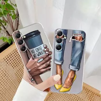 Мягкий силиконовый чехол для девочек для Xiaomi Redmi Note 13 Pro 13C Poco C65 Samsung A35 A55 M35 S24 Huawei Honor 200 iPhone Camera Защитный противоударный чехол Samsung Galaxy S20 FE