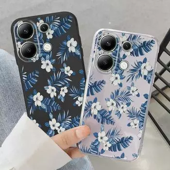 Мягкий силиконовый чехол для девочек с цветком для Xiaomi Redmi Note 13 Pro 14C Samsung A55 M35 S24 FE iPhone Huawei Honor Realme Camera Защитный противоударный чехол Samsung Galaxy S9 Plus