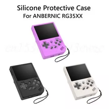 Мягкий силиконовый чехол для игровой консоли ANBERNIC RG35XX, противоударный, противоскользящий защитный чехол для RG35XX, защитный чехол чёрный