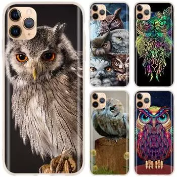Мягкий силиконовый чехол для iPhone 13 11 12 Pro X XS Max XR 6 6S 7 8 Plus SE Mini Cover Animal Owl iPhone 13