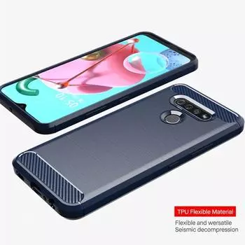 Мягкий силиконовый чехол для LG K51 lgq51 противоударный матовый защитный задний чехол для lg reflect lgk51 роскошные чехлы из углеродного волокна For LG K51 чёрный