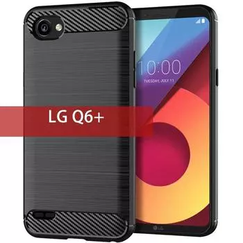 Мягкий силиконовый чехол для LG Q6 plus Q6 Holder Stand Противоударный чехол для LG q6 alpha LG Q6 lgq6 Матовый чехол из углеродного волокна LG Q6 чёрный