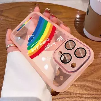 Мягкий силиконовый чехол для мобильного телефона Rainbow Sunshine для Samsung S24 S23 FE Iphone 16 15 14 13 Pro Max 12 11, ударопрочный, цветной, прозрачный чехол iPhone 15 чёрный