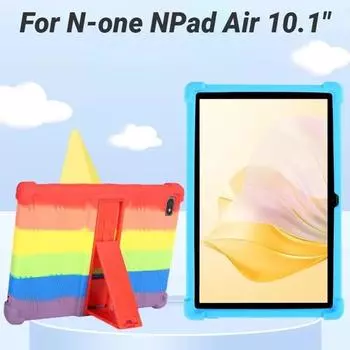 Мягкий силиконовый чехол для N-one NPad Air Case, детский защитный чехол для планшета 10,1 дюйма, подставка для планшета с 4 противоударными подушками безопасности N-one NPad Air 10.1 красный