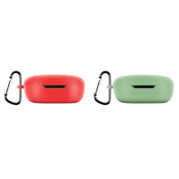 - Мягкий силиконовый чехол для наушников с карабином для Redmi Buds 4 Lite (красный)