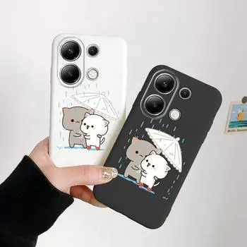 Мягкий силиконовый чехол для пары кошек для Samsung A55 A35 M35 S24 Xiaomi Redmi Note 13 Pro 13C 14 Poco C65 iPhone Huawei Honor 200 Realme 8 9 противоударный чехол Samsung Galaxy S9 Plus
