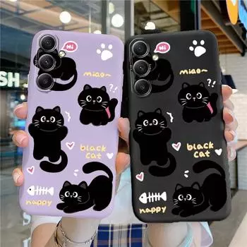 Мягкий силиконовый чехол для Samsung Galaxy A55 A35 A34 A54 A53 A15 S23 S24 FE S25 Plus M35 M34, противоударный чехол-бампер с защитой от царапин Samsung Galaxy S9 Plus чёрный