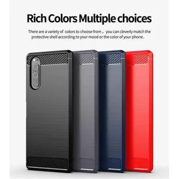Мягкий силиконовый чехол для Sony Xperia 5 II III v Iv, подставка-держатель, противоударный чехол для телефона Sony Xperia ZX5, чехол из матового углеродного волокна Sony Xperia 5 II чёрный