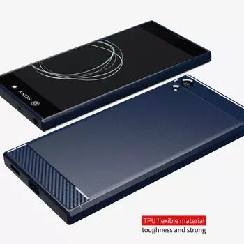 Мягкий силиконовый чехол для Sony Xperia XA1 Ultra, противоударный матовый чехол для задней панели xperia xa1ultra, роскошные чехлы для телефонов из углеродного волокна For Xperia XA1 Ultra чёрный